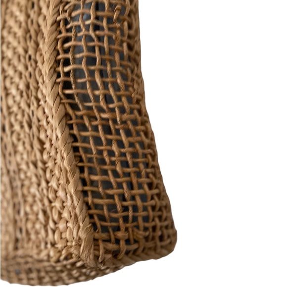 J. Crew Straw Tote Bag With Blue Lining - Picture 5 of 7